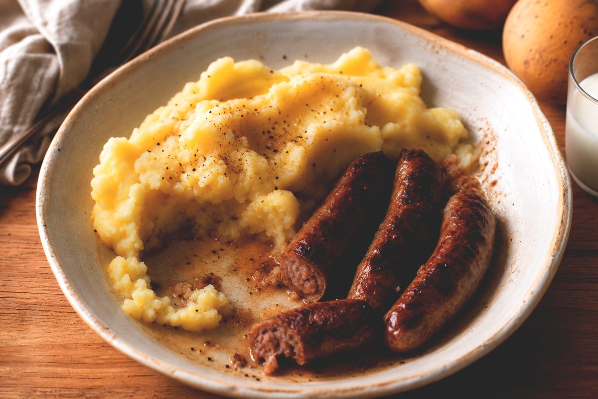 Chipolatas, purée maison