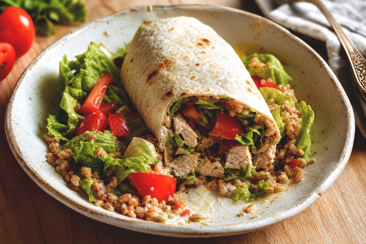 Wrap poulet crudités
